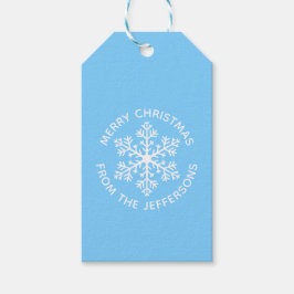 Blue Snowflake-kerstcadeautags Cadeaulabel