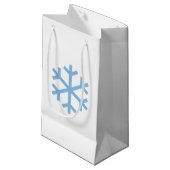 Blue Snowflake-kerstcadeautas Klein Cadeauzakje (Voorkant Gekanteld)