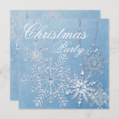 Blue Snowflake kerstfeest Kaart (Voorkant / Achterkant)