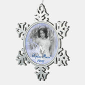 Blue Snowflake kerstfoto Ornament (Rechts)