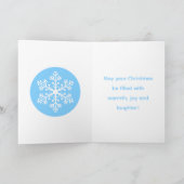 Blue Snowflake-kerstKaart Feestdagen Kaart (Binnen)