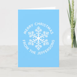 Blue Snowflake-kerstKaart Feestdagen Kaart