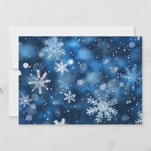 Blue Snowflake Kerstkaart gepersonaliseerd (Achterkant)