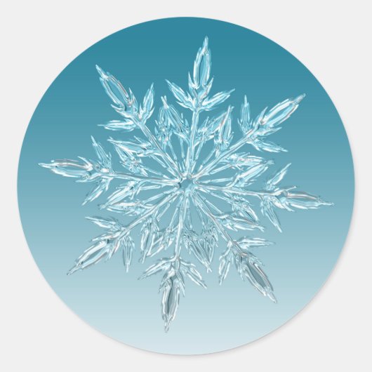 Blue Snowflake Kerstmis Envelope Seal Sticker (Voorkant)