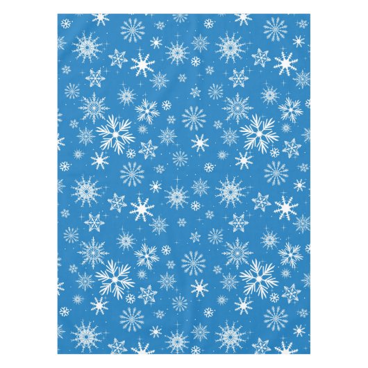 Blue Snowflake-kerstontwerp Tafelkleed (Voorkant)