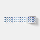 Blue Snowflake kerstsatin Ribbon Satijnen Lint (Voorkant)