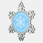 Blue Snowflake-kerstversiering Tin Sneeuwvlok Ornament (Rechts)