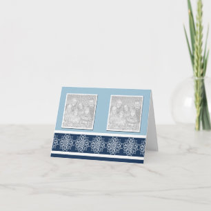 Blue Snowflake-kerstWenskaarten Feestdagen Kaart