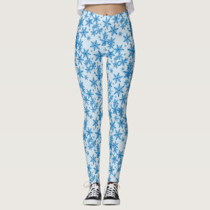 Blue Snowflake Leggings