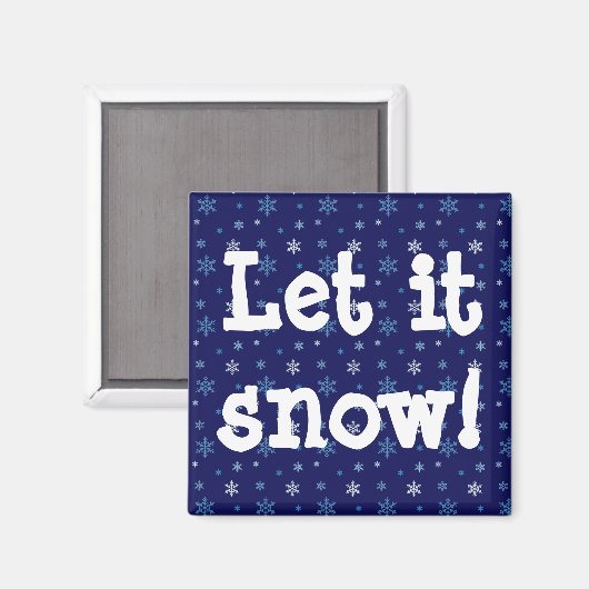Blue Snowflake "let it snow"-magneet Magneet (Voorkant / Achterkant)