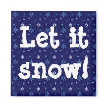 Blue Snowflake "let it snow"-magneet