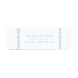 Blue Snowflake Lijst Holiday Etiket