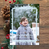 Blue Snowflake Lijst Holiday Foto Feestdagenkaart