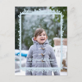 Blue Snowflake Lijst Holiday Foto Feestdagenkaart