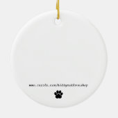 Blue Snowflake Lijst Kat Keramisch Ornament (Achterkant)