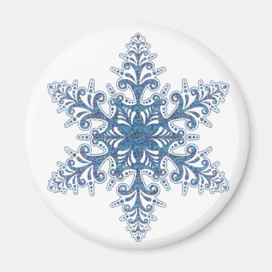 Blue Snowflake Magnet (Voorkant)