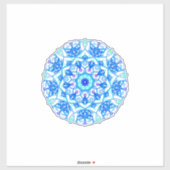 Blue Snowflake Mandala Boho Vinyl Sticker (Vel)