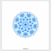 Blue Snowflake Mandala Boho Vinyl Sticker