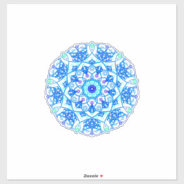 Blue Snowflake Mandala Boho Vinyl Sticker