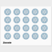 Blue Snowflake Merry kerstSticker Ronde Sticker (Vel)