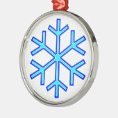 Blue Snowflake Metalen Ornament (Links)