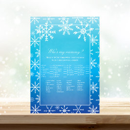 Blue Snowflake, mijn mama Baby shower-spel Kaart