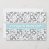 Blue Snowflake Mobile Wieg Baby shower Invitation Kaart (Achterkant)