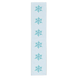 Blue Snowflake Moderne Winter Eettafel Runner Korte Tafelloper