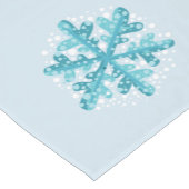 Blue Snowflake Moderne Winter Eettafel Runner Korte Tafelloper (Hoek)