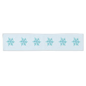 Blue Snowflake Moderne Winter Eettafel Runner Korte Tafelloper (Horizontaal)