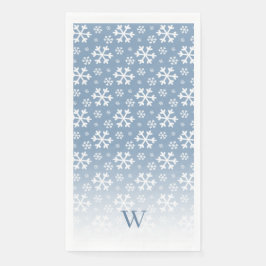 Blue Snowflake Monogram Servet