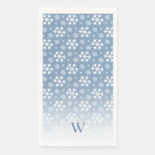 Blue Snowflake Monogram Servet