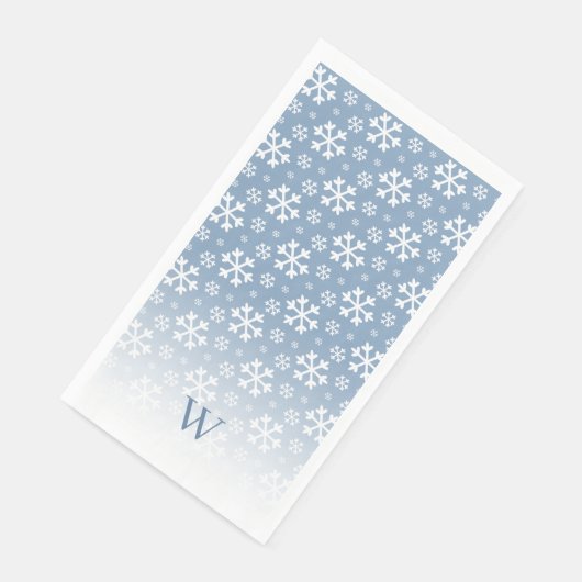 Blue Snowflake Monogram Servet (Hoek)