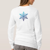 Blue Snowflake Noel Kerstmis T-shirt (Achterkant)