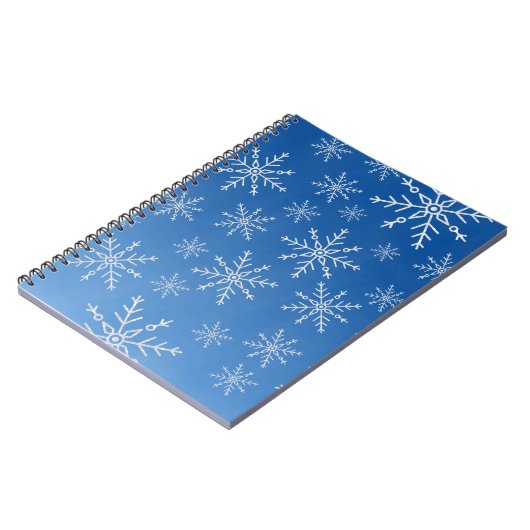 Blue Snowflake Notebook – Winter Aesthetic Journal Notitieboek (Linkerzijde)