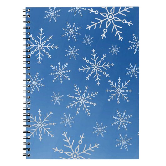 Blue Snowflake Notebook – Winter Aesthetic Journal Notitieboek (Voorkant)