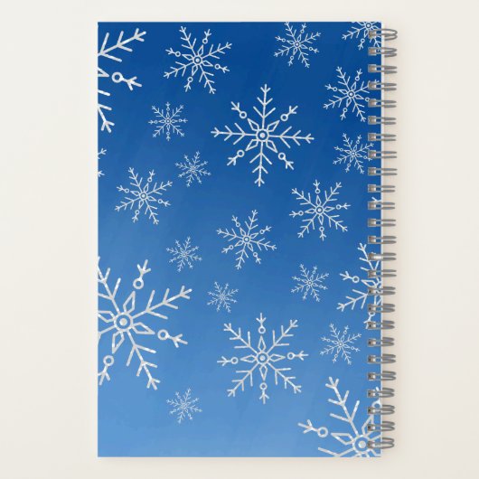 Blue Snowflake Notebook – Winter Aesthetic Journal Notitieboek (Achterkant)