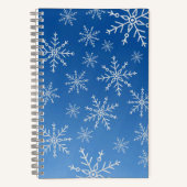Blue Snowflake Notebook – Winter Aesthetic Journal Notitieboek (Voorkant)