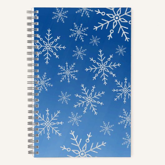 Blue Snowflake Notebook – Winter Aesthetic Journal Notitieboek (Voorkant)