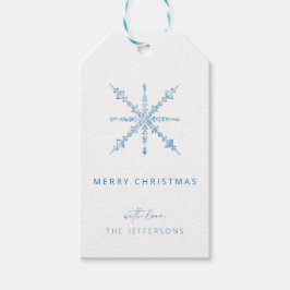 Blue Snowflake Nutkraker kerstcadeau-Label Cadeaulabel