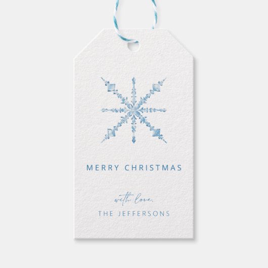 Blue Snowflake Nutkraker kerstcadeau-Label Cadeaulabel (Voorkant)