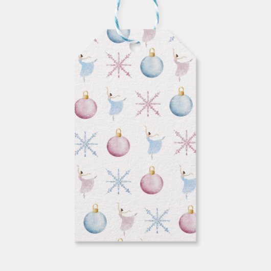 Blue Snowflake Nutkraker kerstcadeau-Label Cadeaulabel (Achterkant)