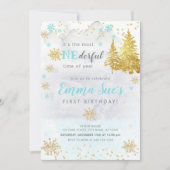 Blue Snowflake ONEderful Time of Year Birthday Kaart (Voorkant)