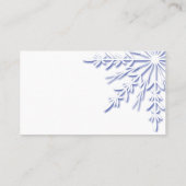 Blue Snowflake op White Winter Weddenschap Place C Plaatskaartje (Achterkant)