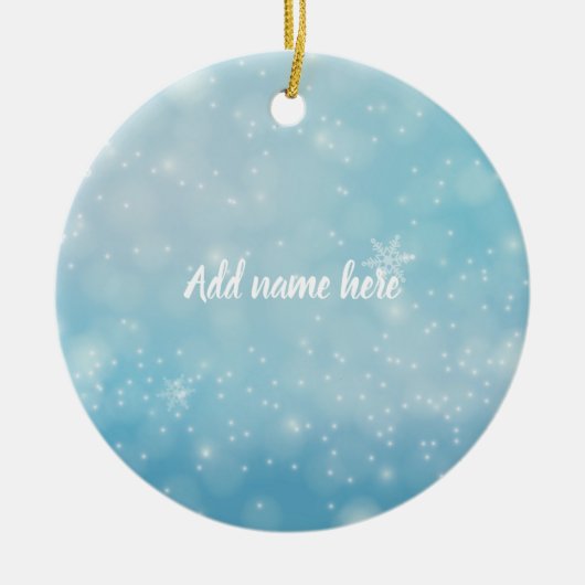 Blue Snowflake Ornament - Add Your Name (Voorkant)