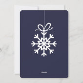Blue Snowflake Ornamenten Fotocollage Feestdagenkaart (Achterkant)
