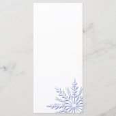 Blue Snowflake over White Winter Wedding Programme Programmakaart (Achterkant)