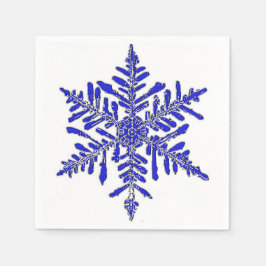 Blue Snowflake Paper Cocktail Napkin Servet