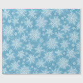 Blue Snowflake Pattern Cadeaupapier (Vlak)