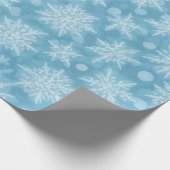 Blue Snowflake Pattern Cadeaupapier (Hoek)